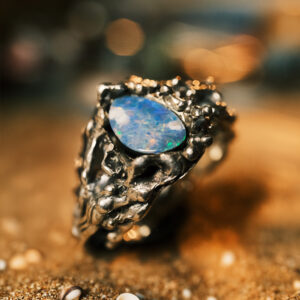 bague argent opale anneau des marais bijou artisanal organique