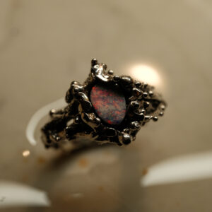 bague argent opale artistique flou bijou artisanal marin