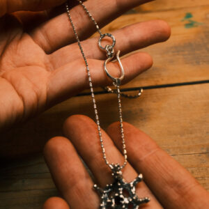 Chaîne Flotteurs artisanale en argent 925 avec crochet et pendentif